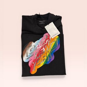 Coach Oversized Washed Black Rainbow Tee 22 ptp